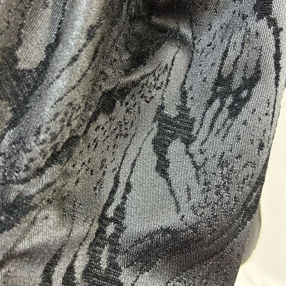 Coldwater Creek size Large Elegant Black Jacket brocade print reversible silver - Picture 12 of 12
